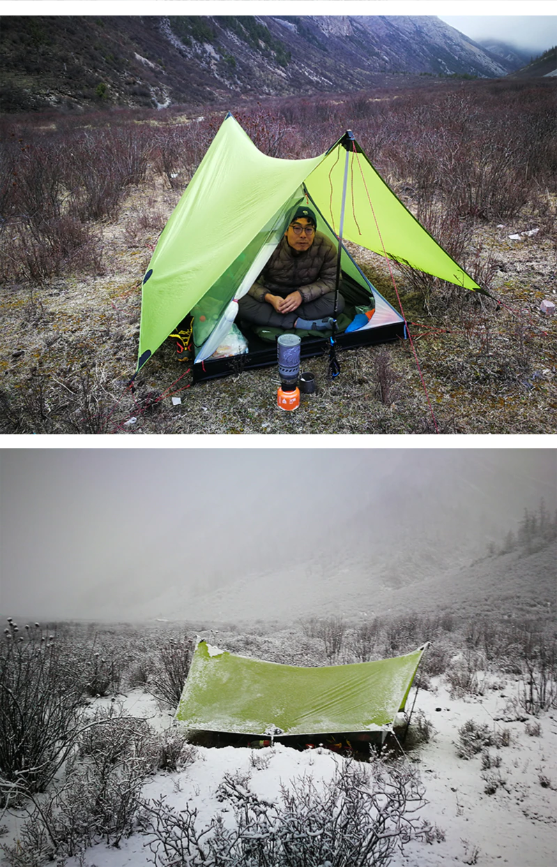 Cheap Goat Tents 3F UL GEAR Shanjing 20D 2 Person 3 Season Ultralight  Outdoor Camping Tent  Professional  Silnylon Rodless Multifunction Tent Tents 